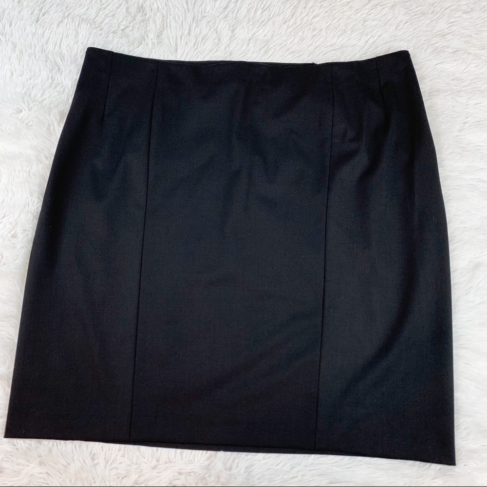 Piazza Sempione wool skirt in black Made in Italy back slits